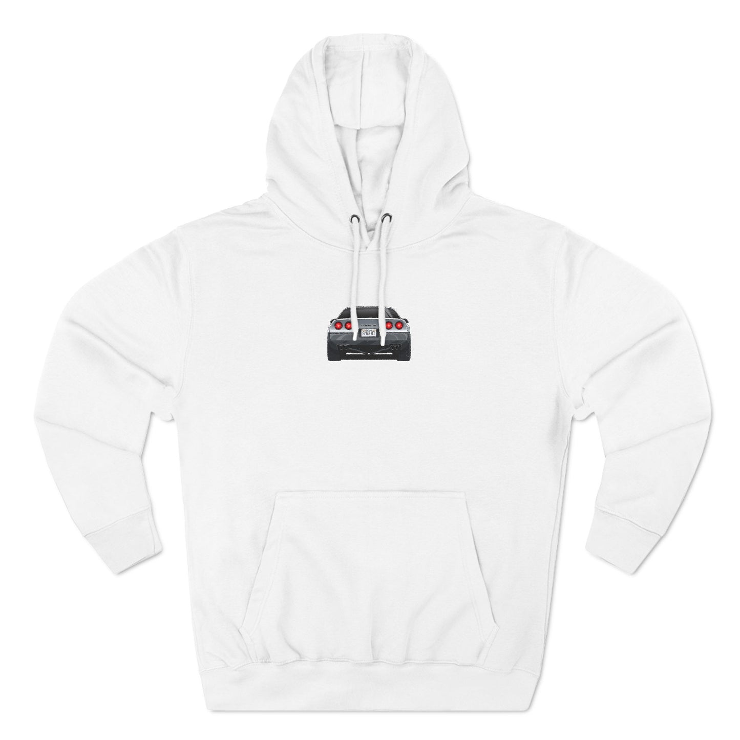 Minimalist FighterJet Rear Premium Fleece Hoodie