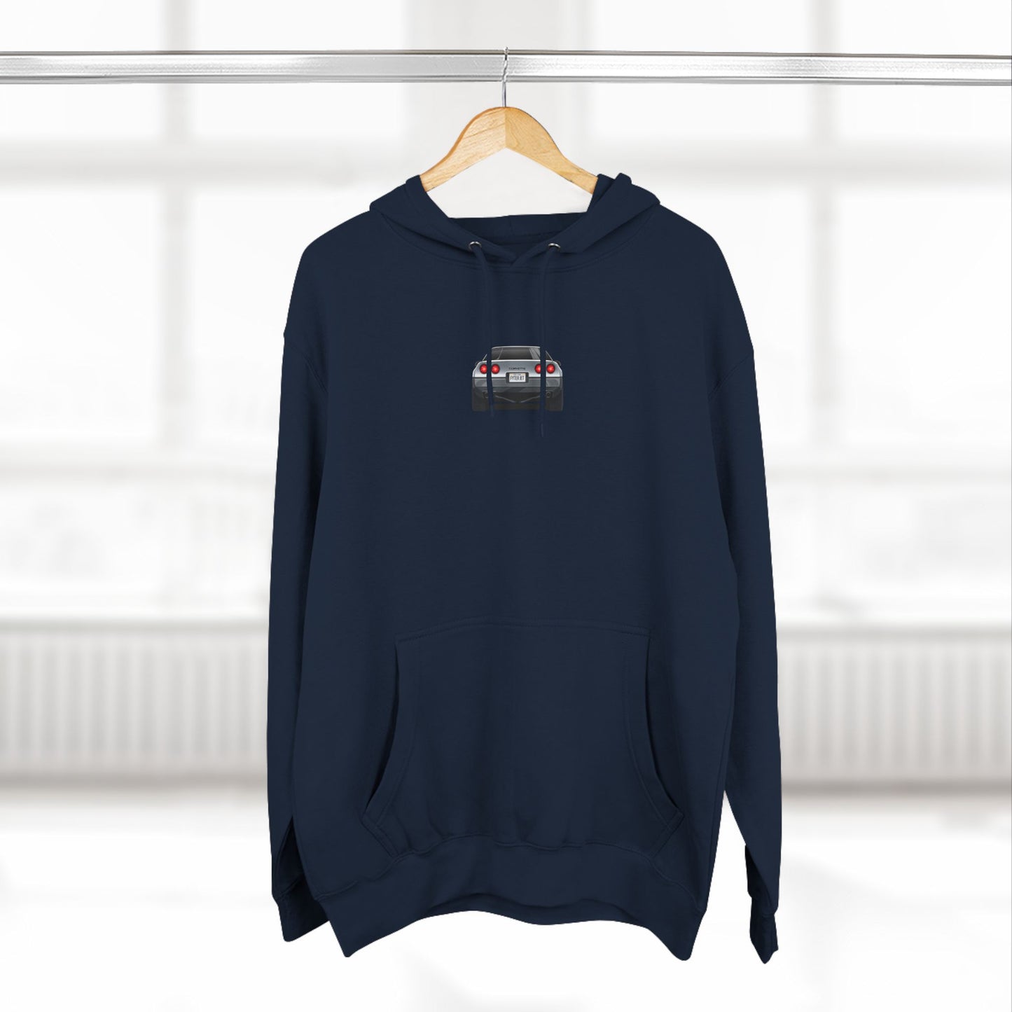 Minimalist FighterJet Rear Premium Fleece Hoodie