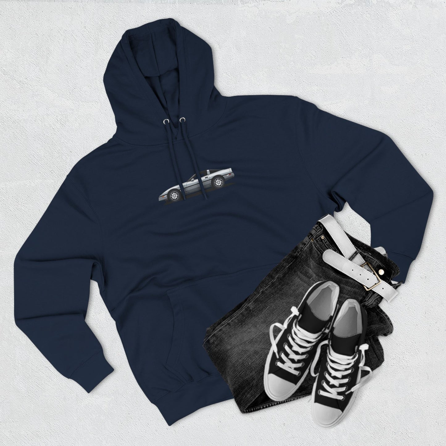 Minimalist FighterJet Side Premium Fleece Hoodie