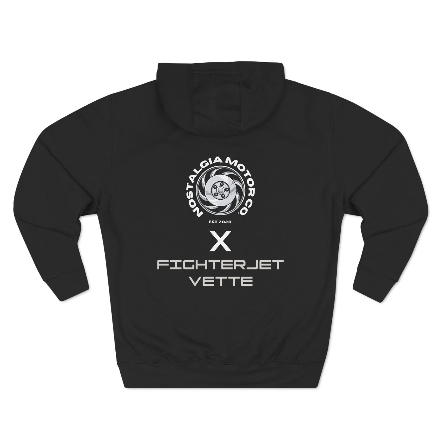 Minimalist FighterJet Front 3/4 Premium Fleece Hoodie