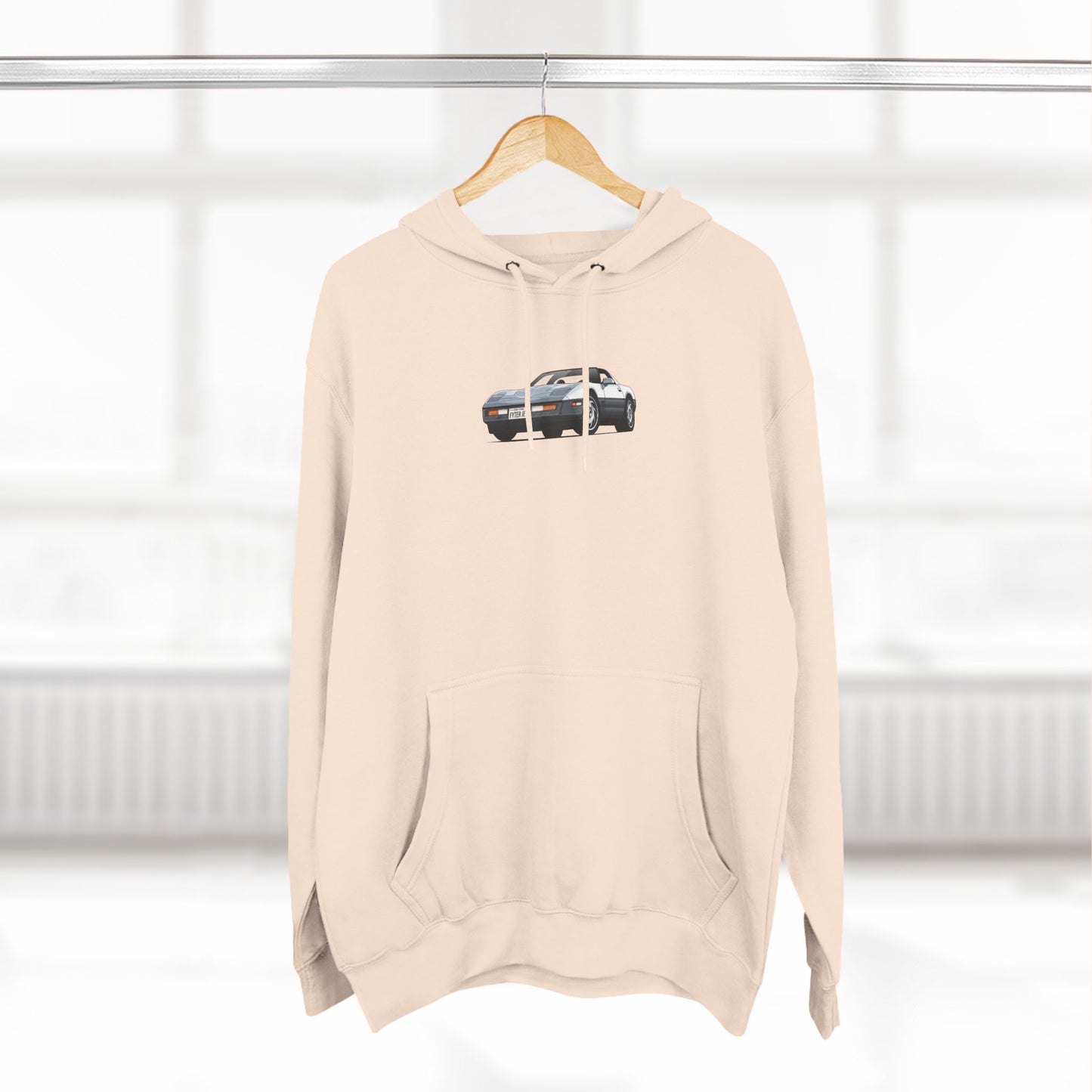 Minimalist FighterJet Front 3/4 Premium Fleece Hoodie