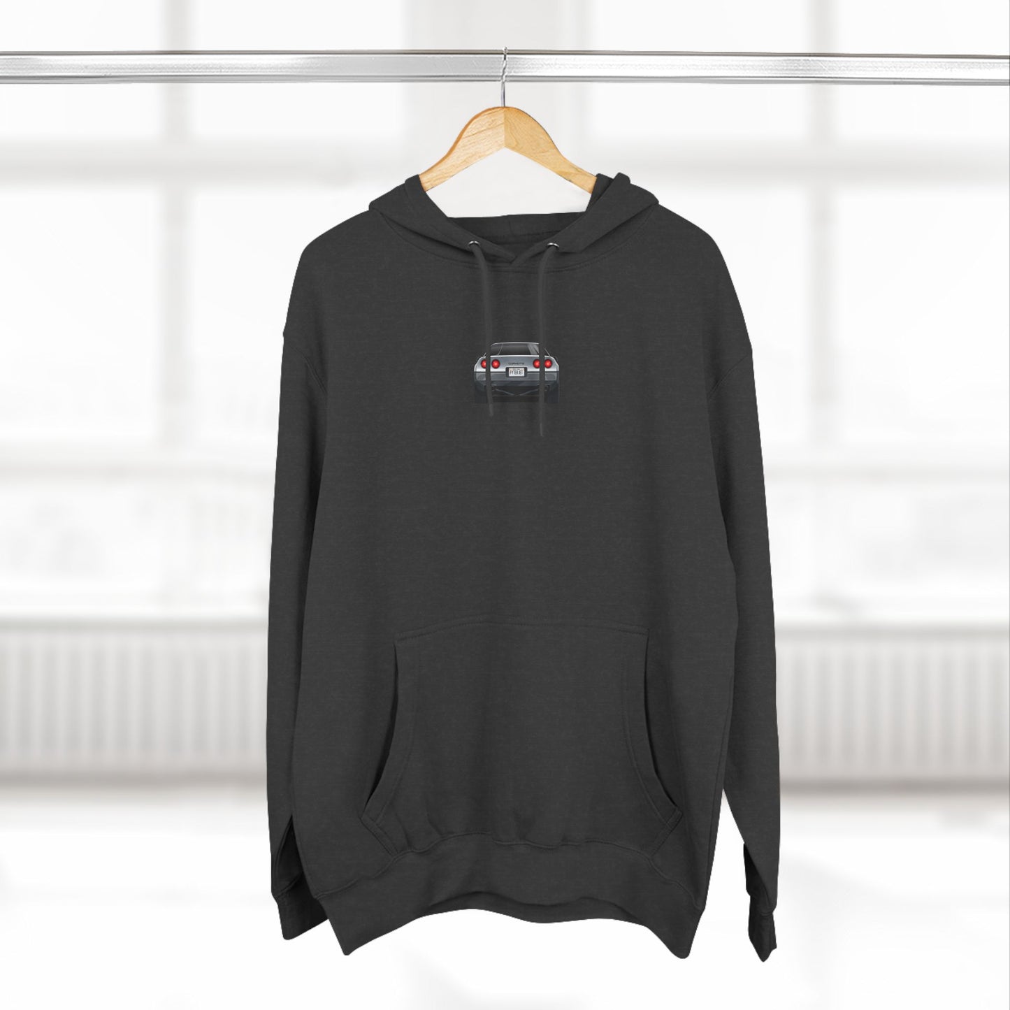 Minimalist FighterJet Rear Premium Fleece Hoodie