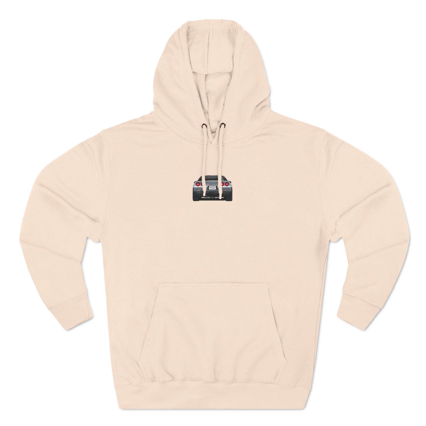 Minimalist FighterJet Rear Premium Fleece Hoodie