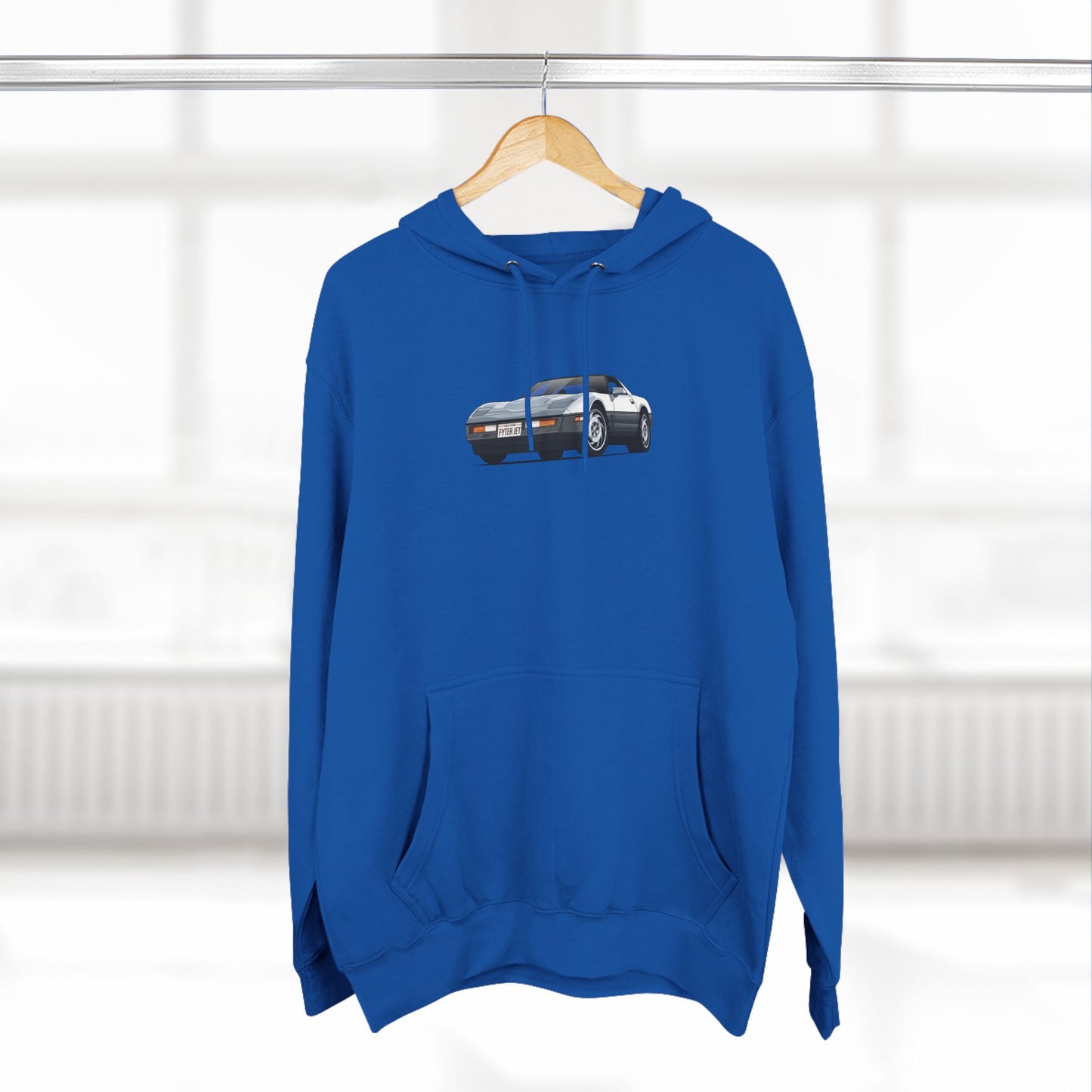 Minimalist FighterJet Front 3/4 Premium Fleece Hoodie
