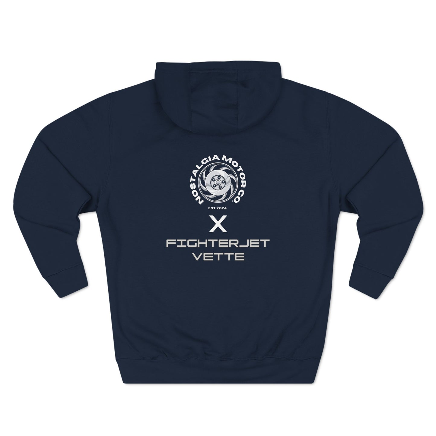 Minimalist FighterJet Rear Premium Fleece Hoodie