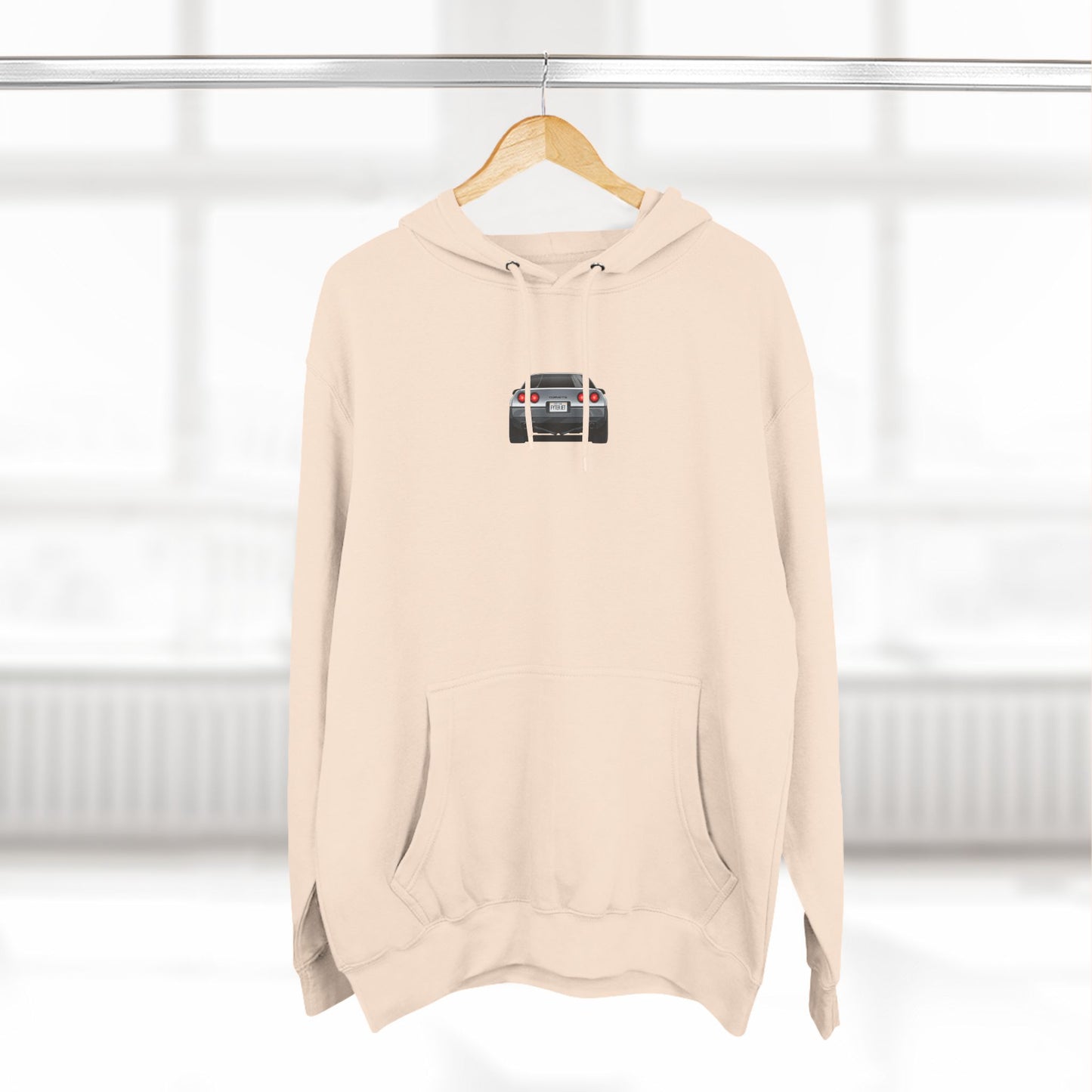 Minimalist FighterJet Rear Premium Fleece Hoodie