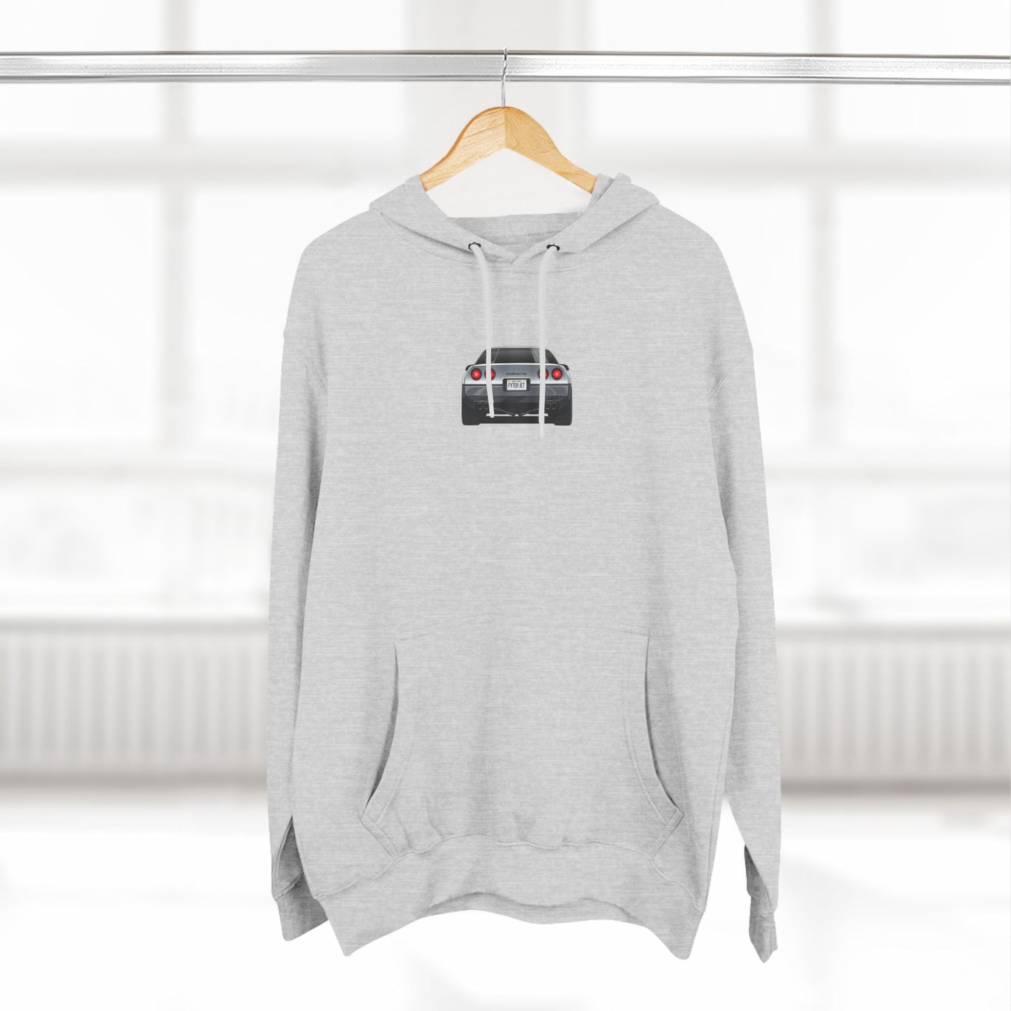 Minimalist FighterJet Rear Premium Fleece Hoodie