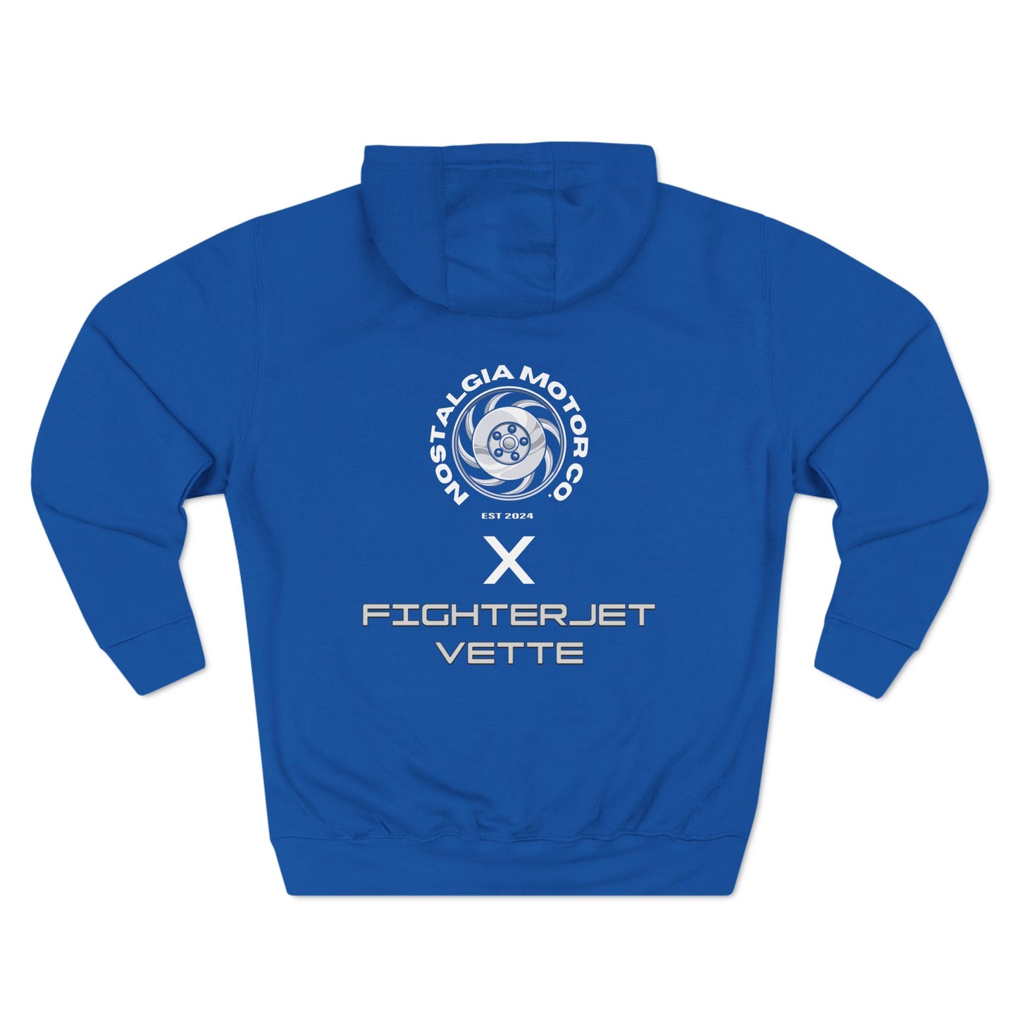 Minimalist FighterJet Rear Premium Fleece Hoodie