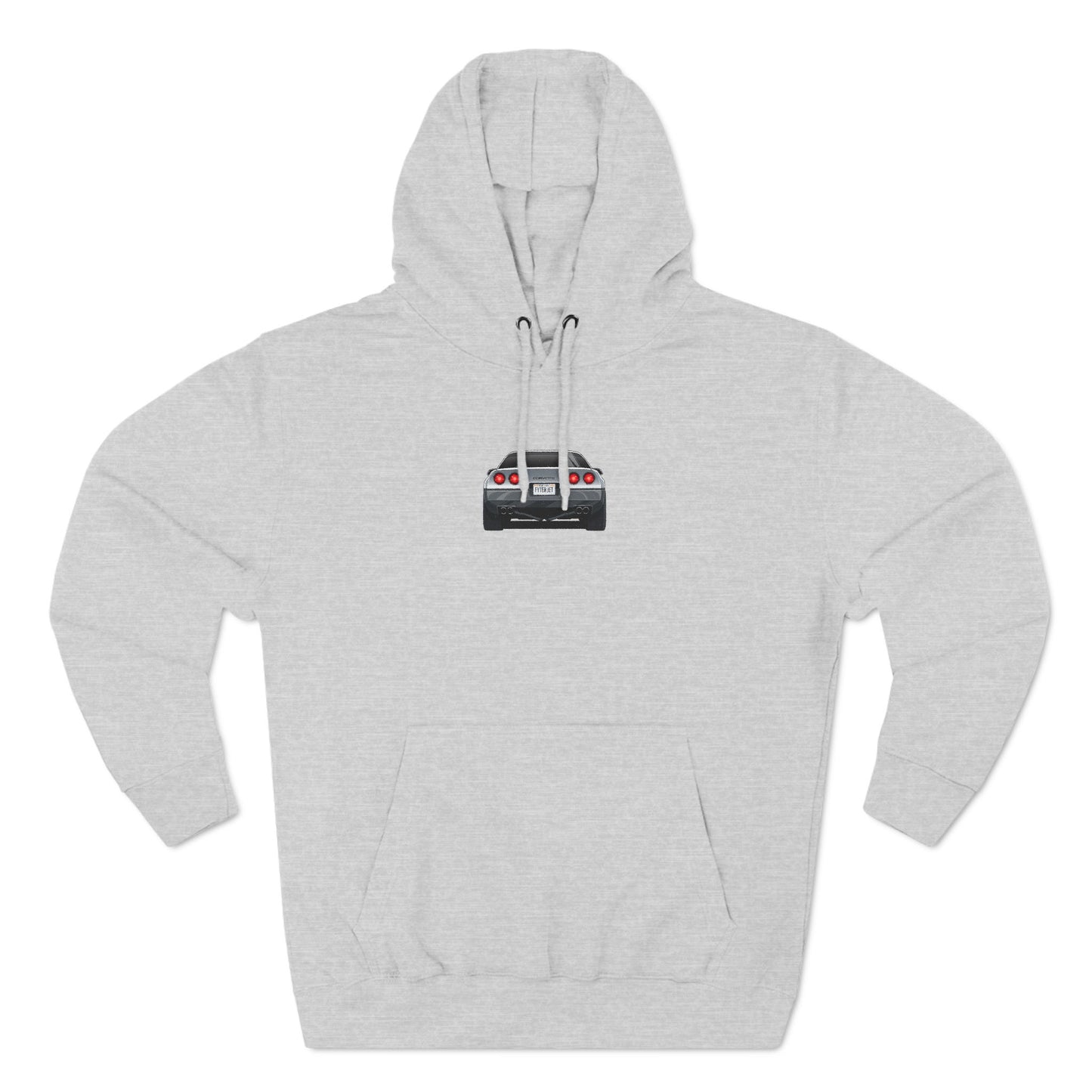 Minimalist FighterJet Rear Premium Fleece Hoodie
