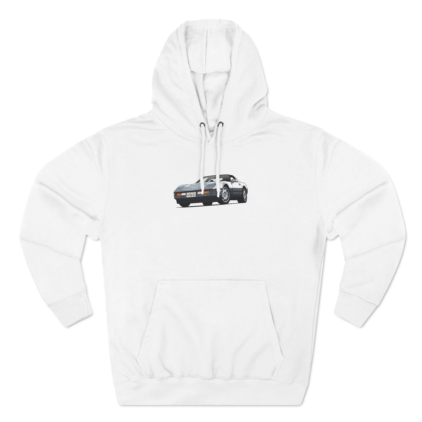 Minimalist FighterJet Front 3/4 Premium Fleece Hoodie