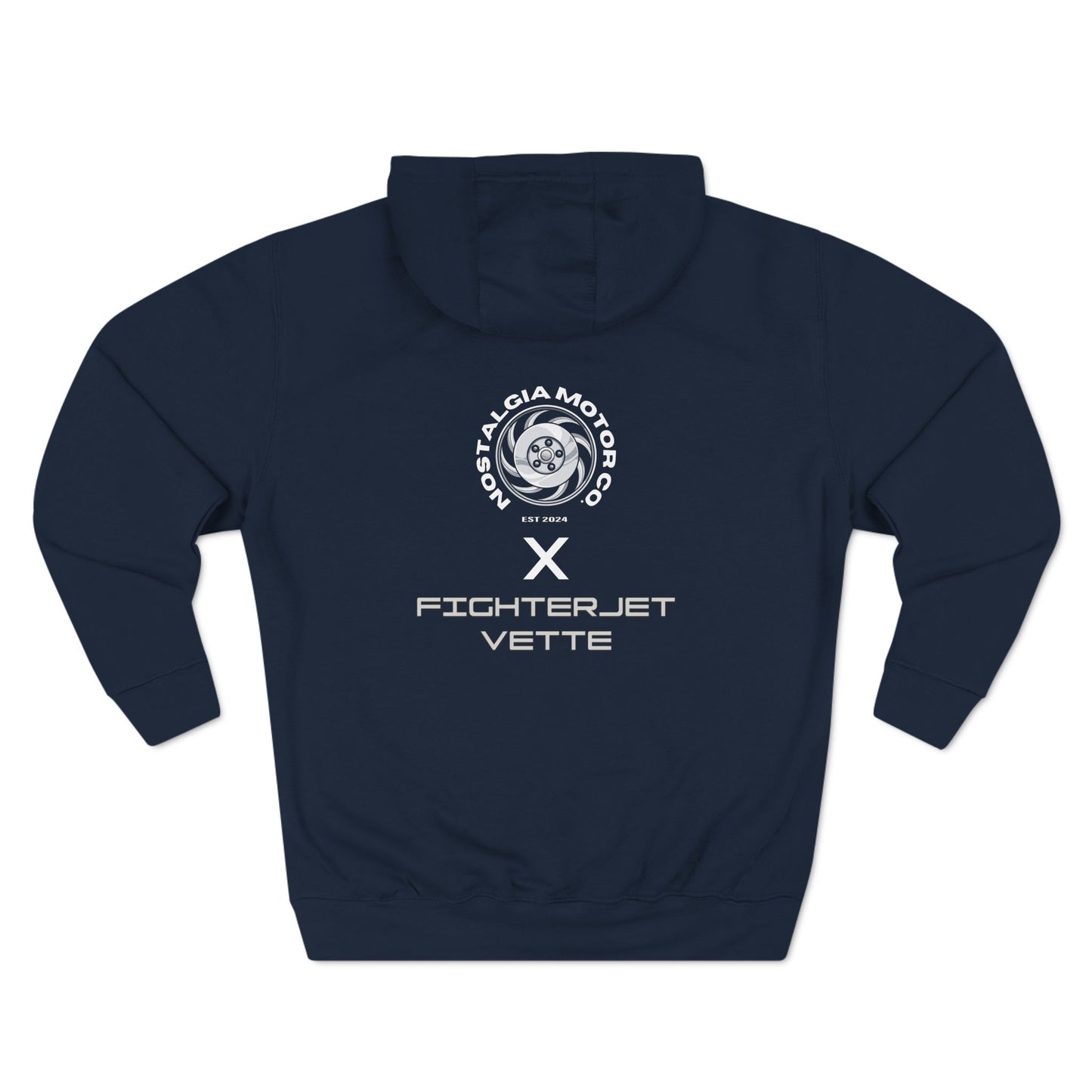 Minimalist FighterJet Front 3/4 Premium Fleece Hoodie