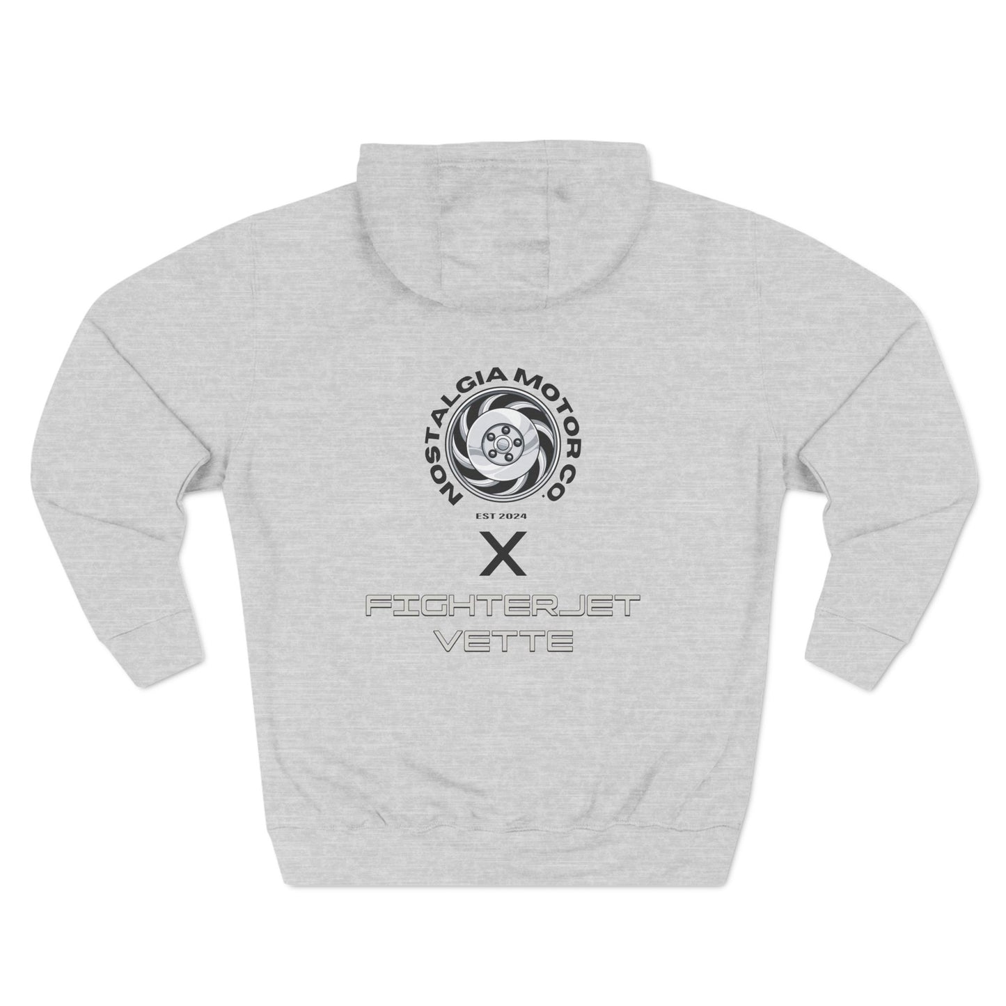 Minimalist FighterJet Rear Premium Fleece Hoodie