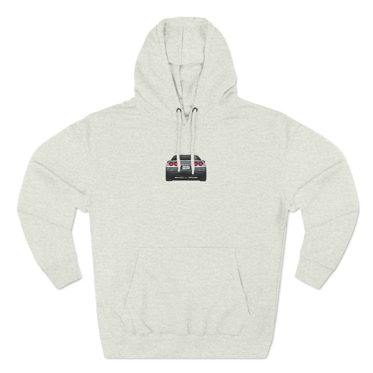 Minimalist FighterJet Rear Premium Fleece Hoodie