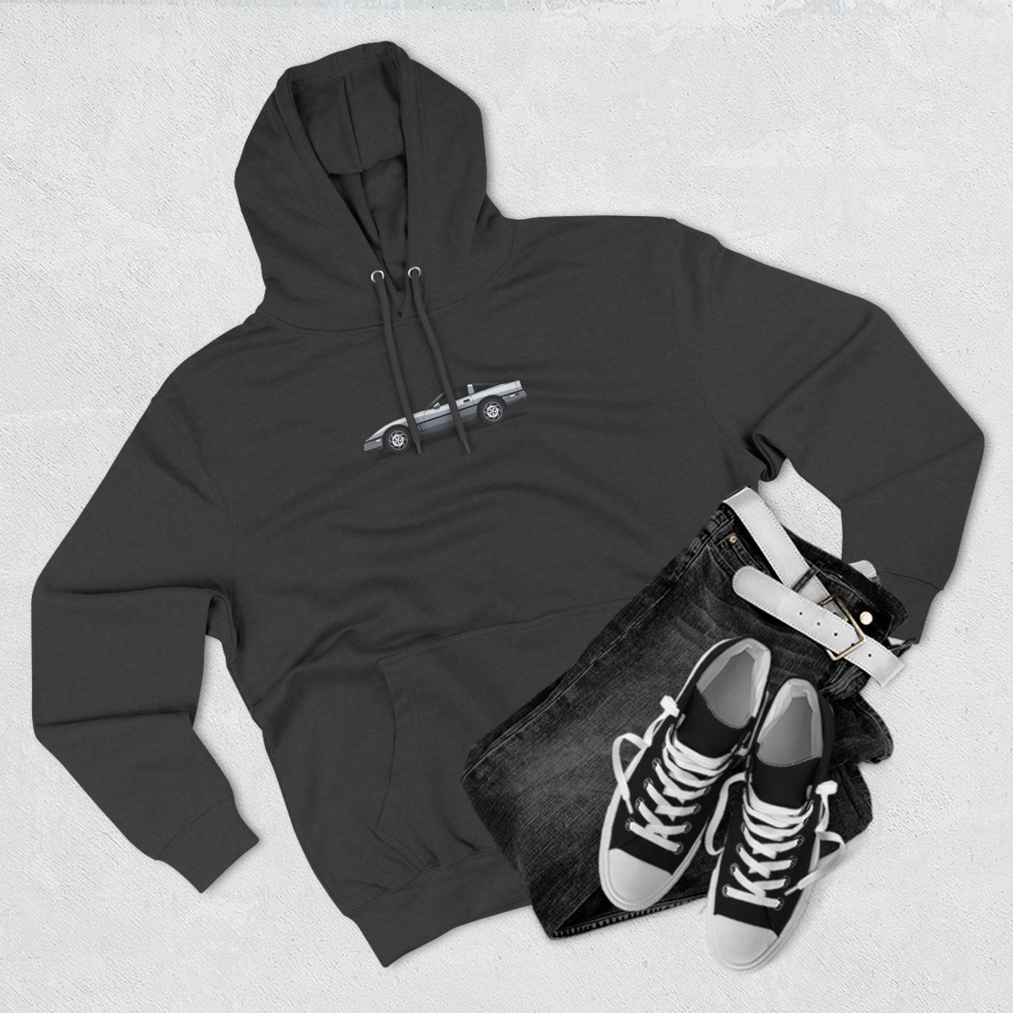 Minimalist FighterJet Side Premium Fleece Hoodie